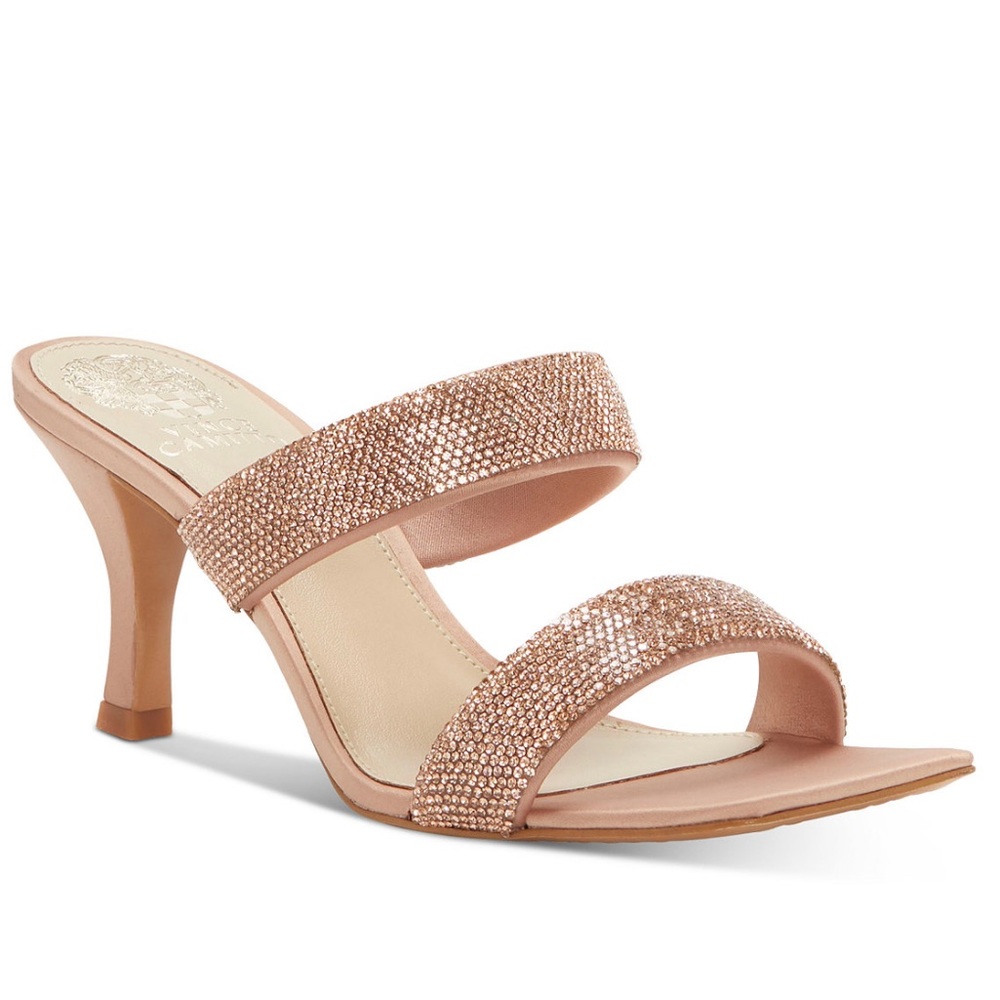 Vince Camuto Aslee Rosegold Rhinestone Sandal